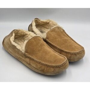 UGG Australia Ascot Brown 5775 Suede Sheepskin Loafer Mic Slippers Men's 13